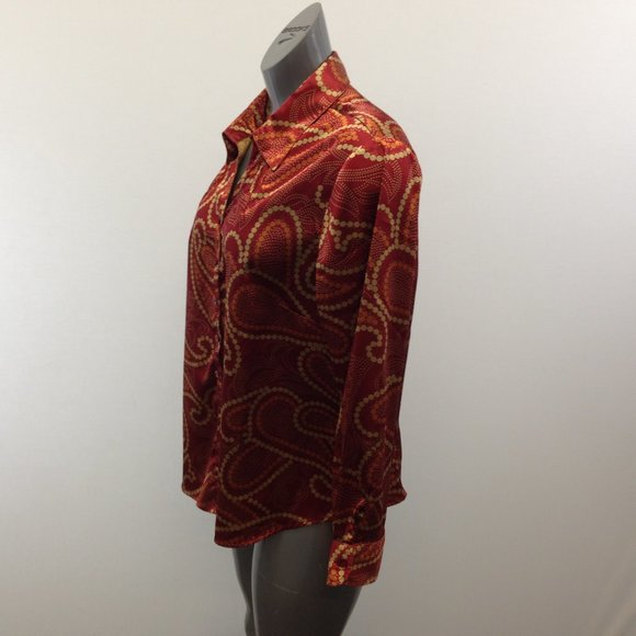EZS By Haggar Size PXL Women's Red Gold Orange - Picture 4 of 5